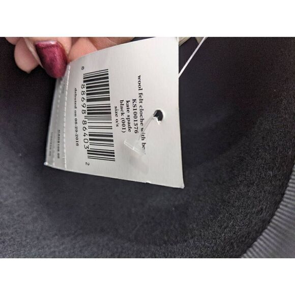 Kate Spade women's Felt Black‎ Cloche With Bow One Size NWT - Picture 7 of 7